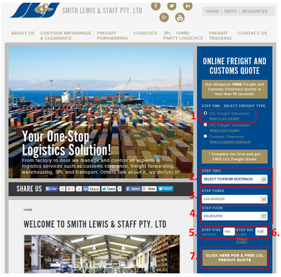 LCL Freight Calculator